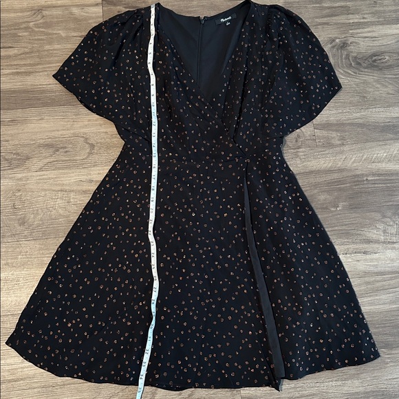 Madewell Cape-Sleeve Mini Dress in Metallic Dots - Picture 9 of 11